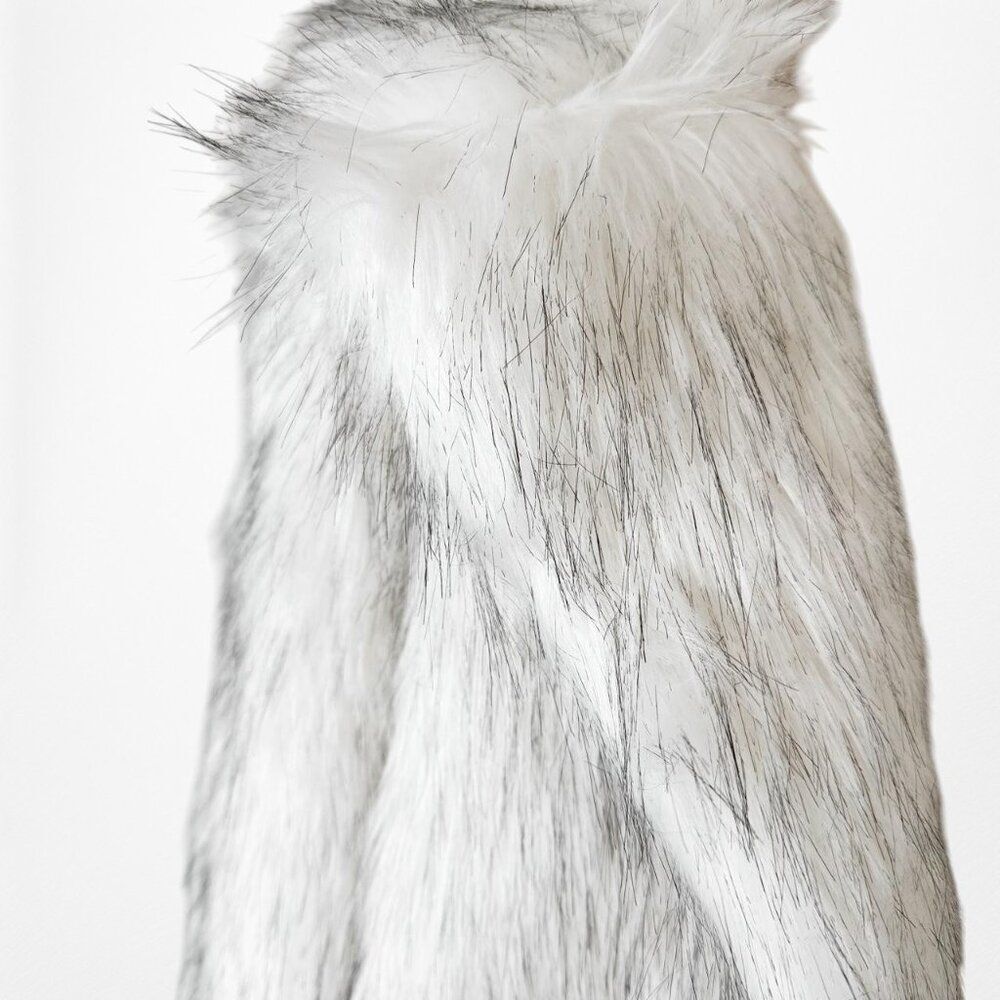 Vintage Y2K White Faux Fur Teddy Bear Style Fluffy Coat Jacket Size M - Picture 8 of 8